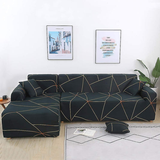 HomedecorIndia ™ Blooming Elegance: Floral brown Sofa Covers for Fabulous Green Gold Prism