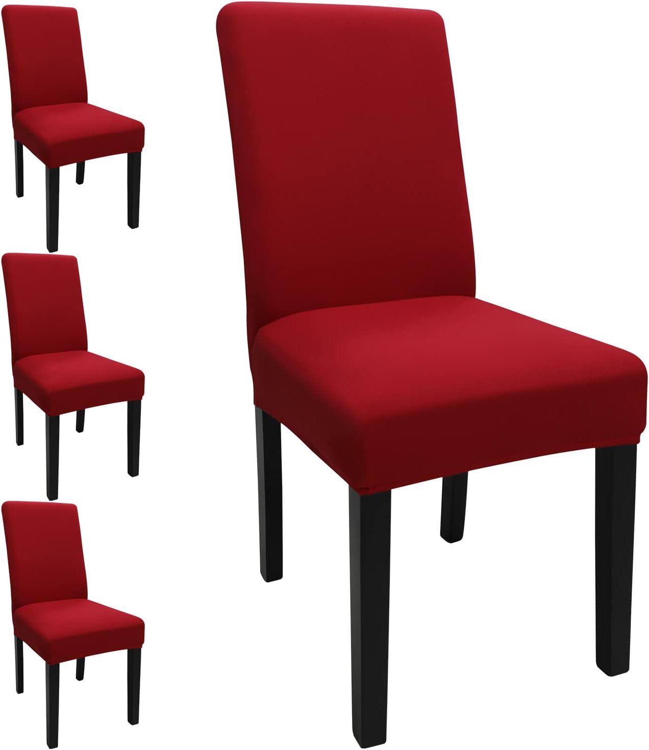 HomedecorIndia™ STRETCHABLE CHAIR COVERS PLAIN RED