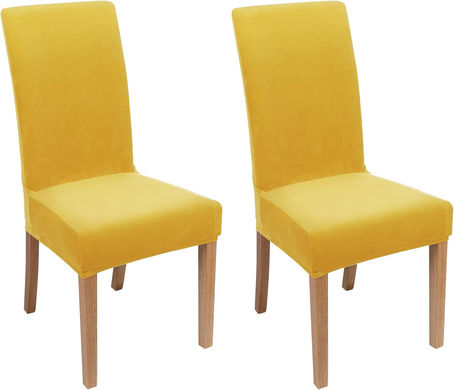 HOMEDECORINDIA ™ STRETCHABLE CHAIR COVERS PLAIN YELLOW