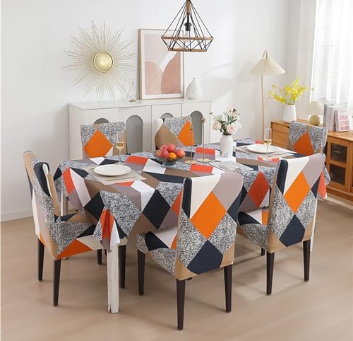 Premium Prism Orange Ethnic Table and Chair Covers