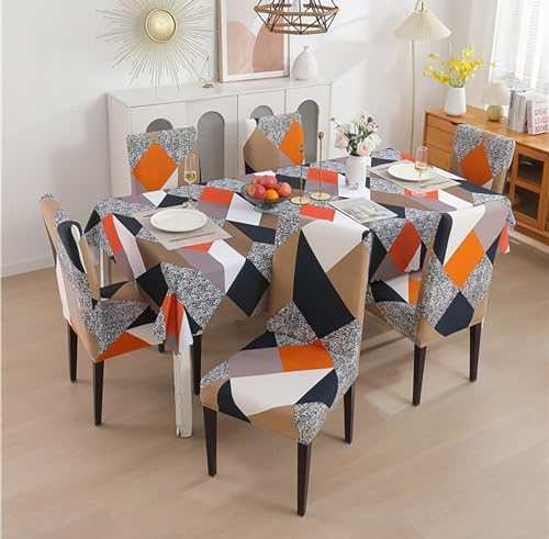 Premium Prism Orange Ethnic Table and Chair Covers