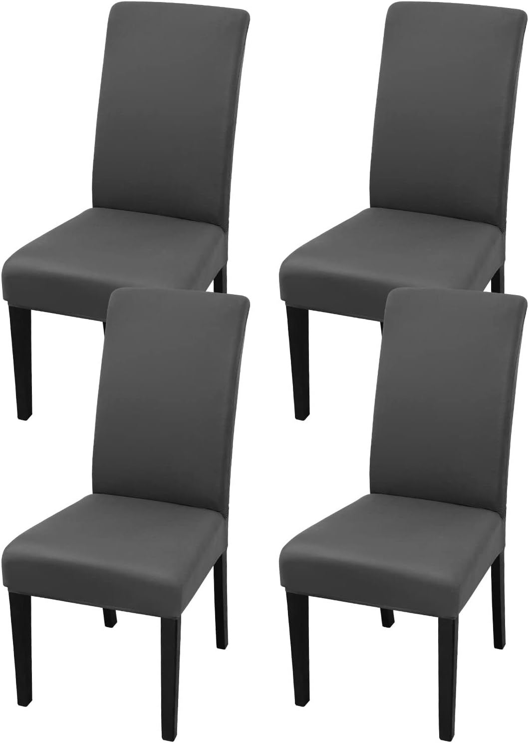 HOMEDECORINDIA ™ STRETCHABLE CHAIR COVERS PLAIN DARK GREY