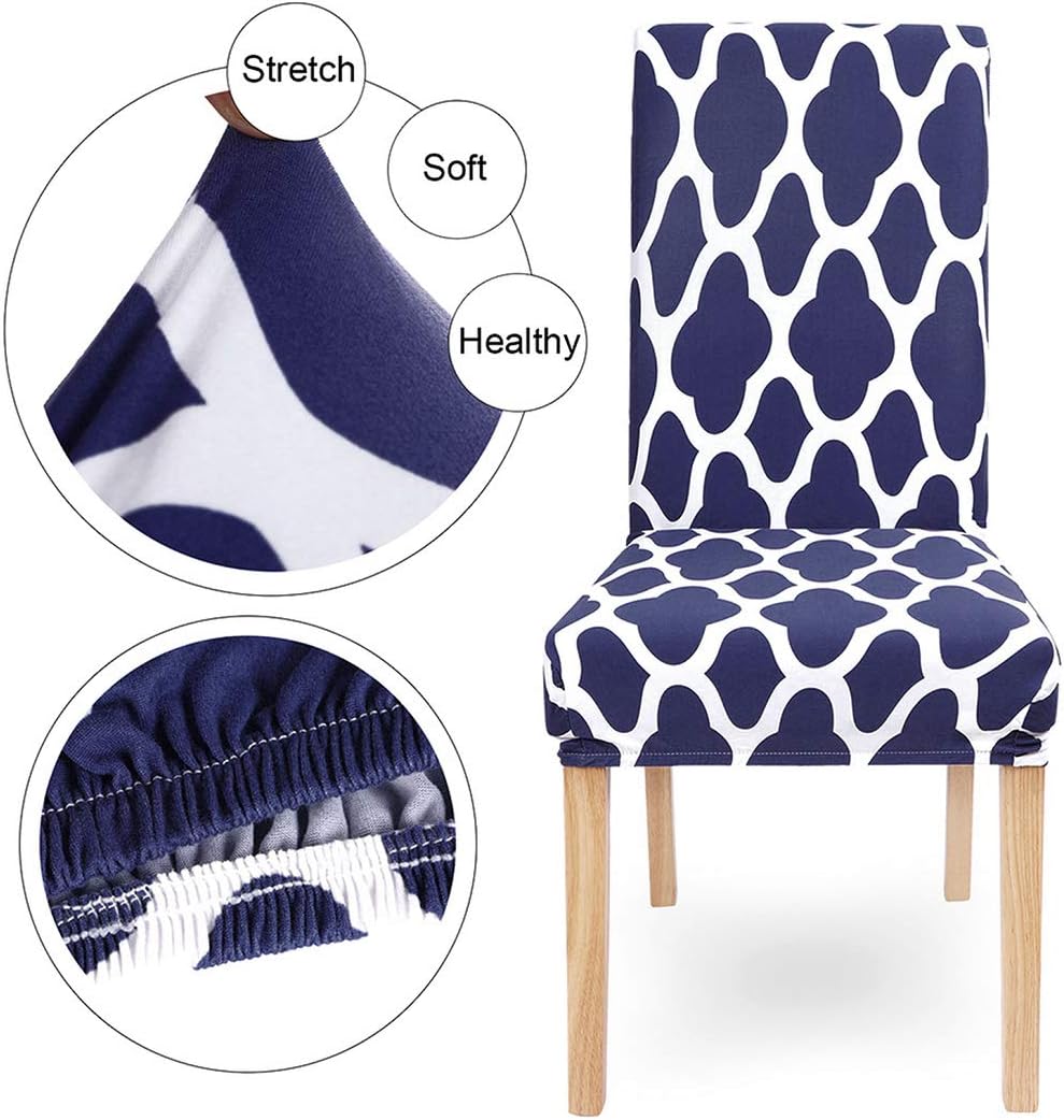 HomedecorIndia™ STRETCHABLE CHAIR COVERS CROSS BLUE