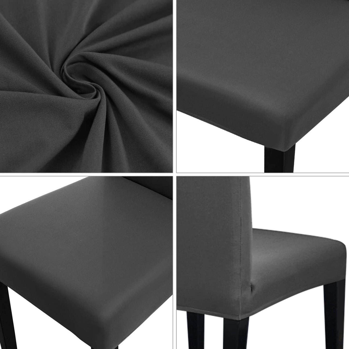 HOMEDECORINDIA ™ STRETCHABLE CHAIR COVERS PLAIN DARK GREY