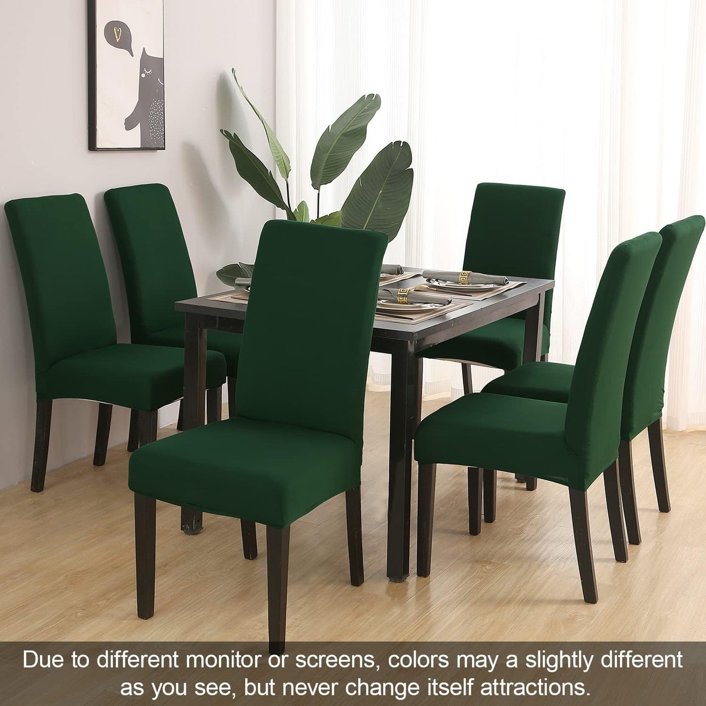 HOMEDECORINDIA ™ STRETCHABLE CHAIR COVERS PLAIN GREEN