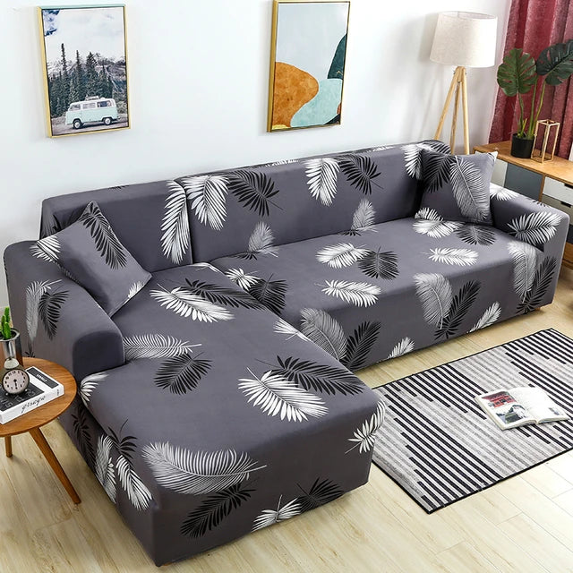 HomedecorIndia ™ L Shape Premium Extensible Sofa Cover Grey color