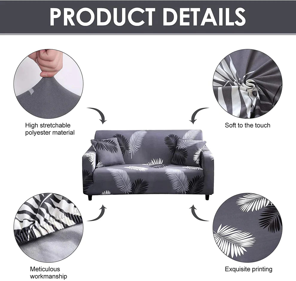 HomedecorIndia ™ L Shape Premium Extensible Sofa Cover Grey color